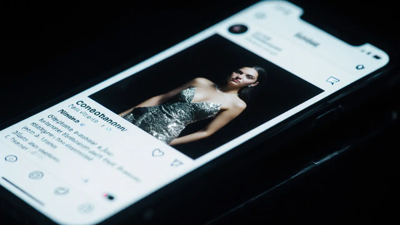 A smartphone screen showing a blurred social media profile with encrypted messaging icons, no text visible.