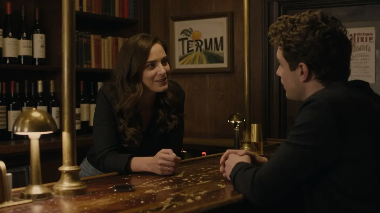 An intimate moment at Bar Termini in Soho with warm lighting and vintage decor.