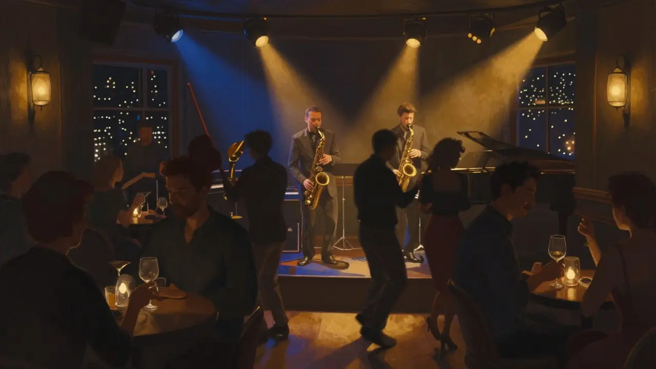 Jazz band performing in intimate Beyoğlu basement club
